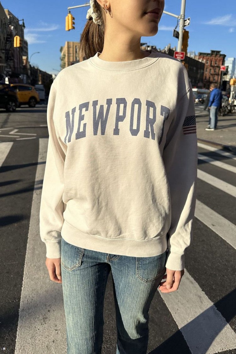 Sweatshirt Brandy Melville Erica Newport Blanche | PER-59888524